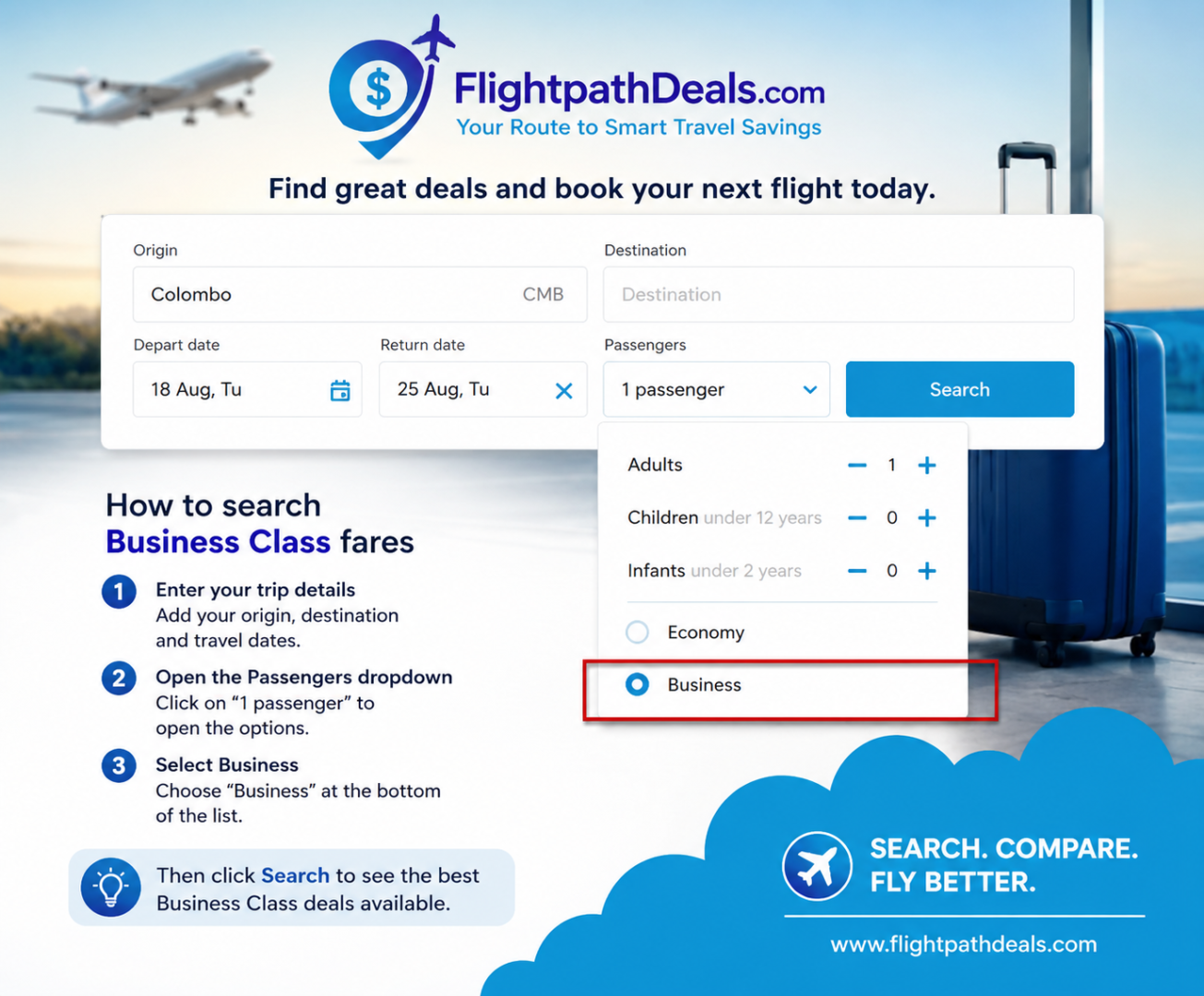 cheap business class search